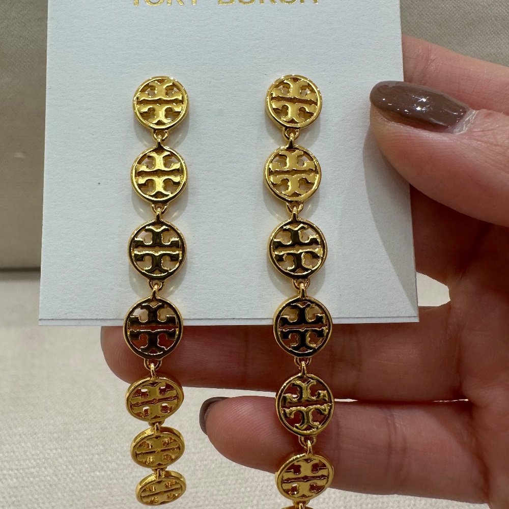 Brand New❗️Luxury Authentic Tory Burch All Logos iconic long earrings